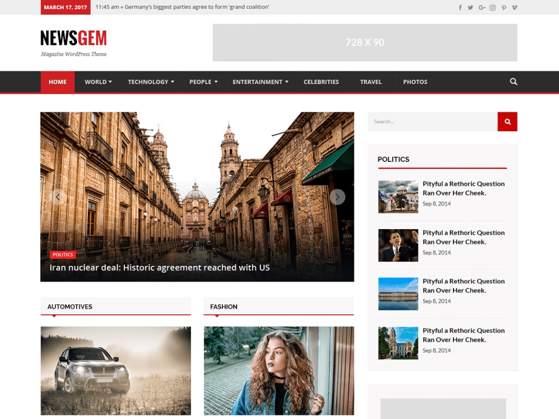 Newsgem - WordPress Magazine Theme 