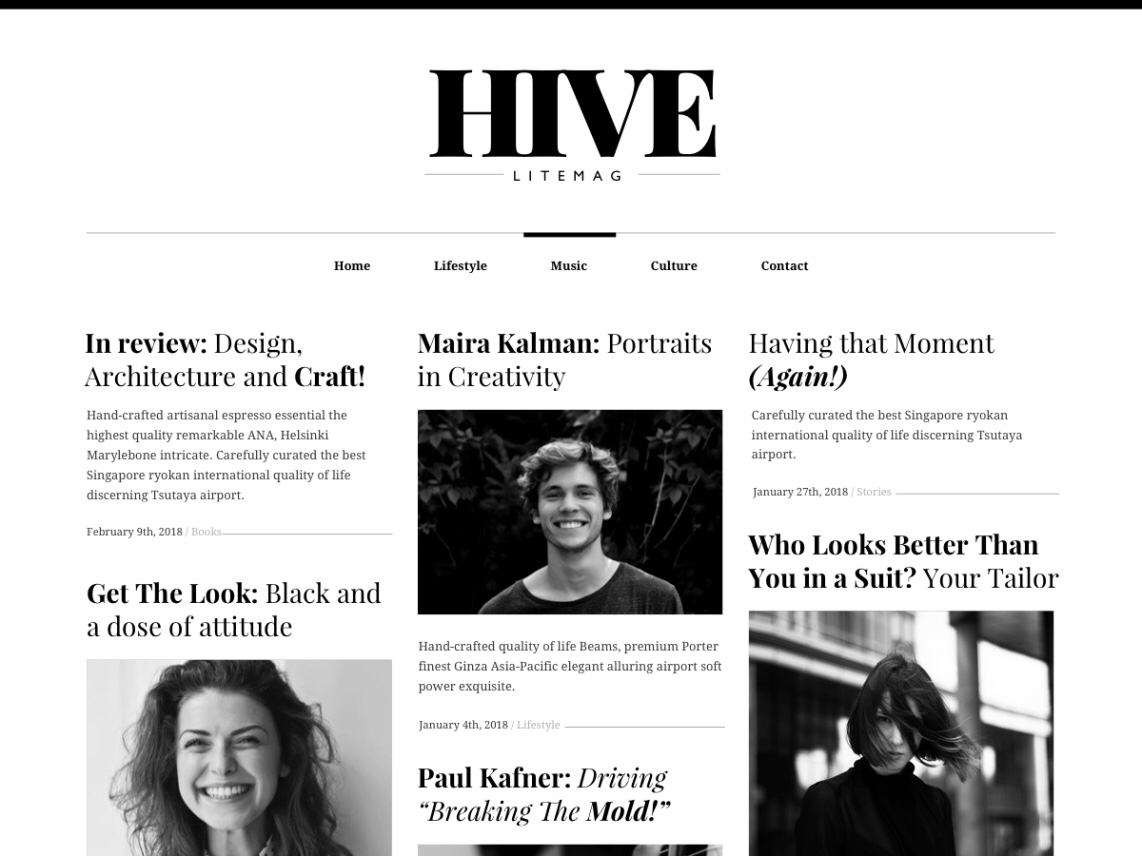 Hive Lite WordPress theme