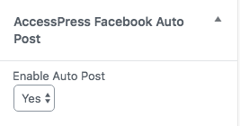 Accesspress facebook auto post - Settings